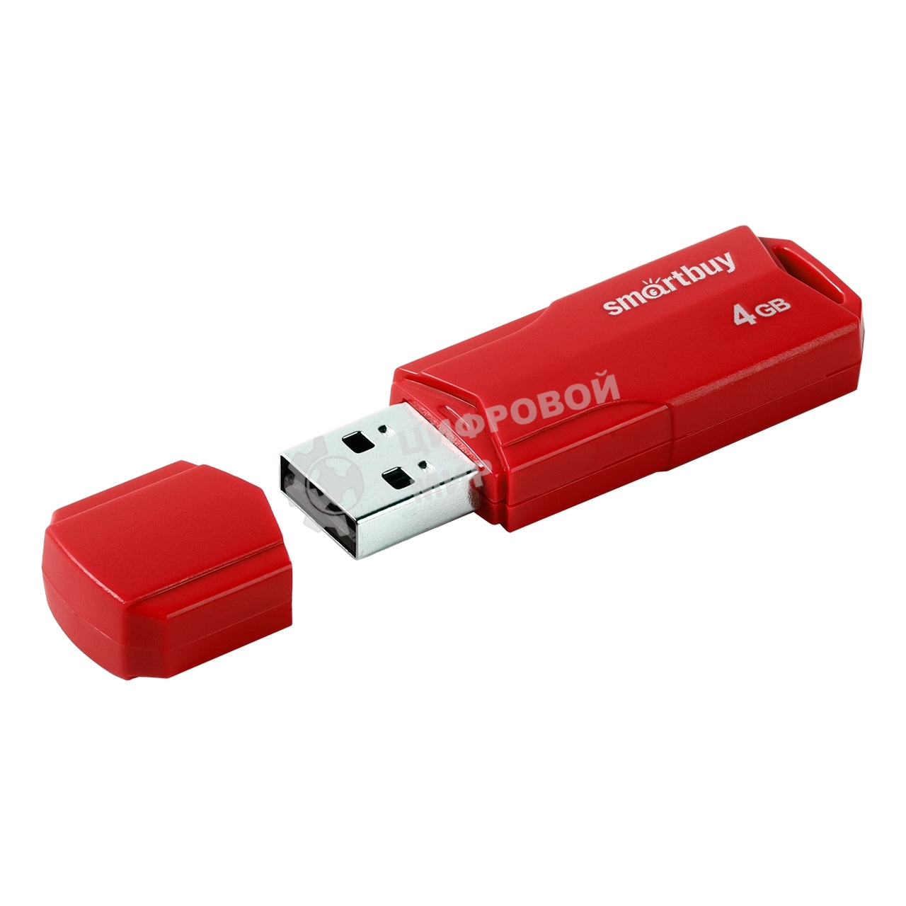Флешка USB Smartbuy CLUE Red (SB4 GbCLU-R), 4Gb, USB 2.0, R/W 15/5, красный