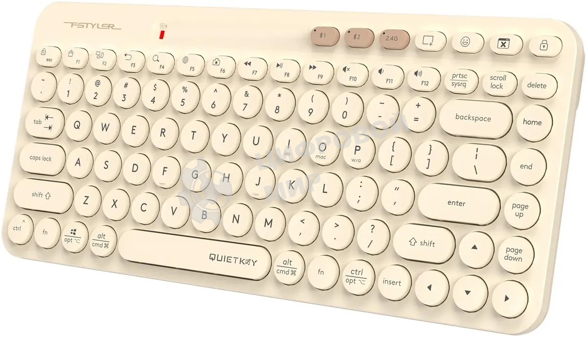 Клавиатура беспроводная A4Tech Fstyler FBK36C AS, USB, Bluetooth/Радиоканал, бежевый