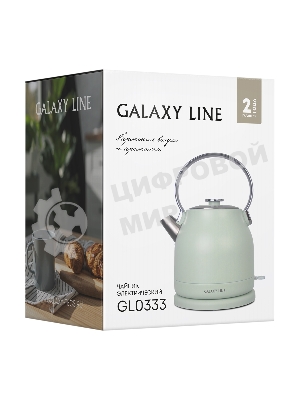 Чайник электрический Galaxy Line GL 0333, мятный, металл, 2200 Вт, 1,5 л