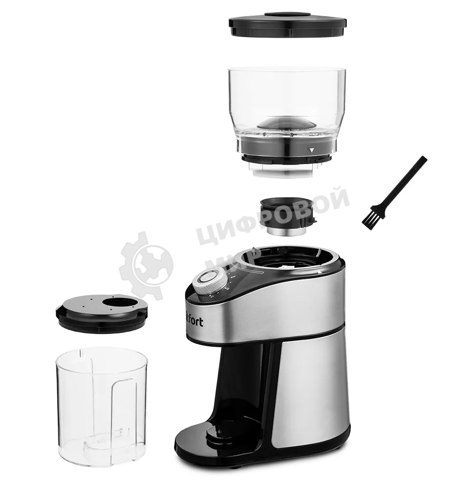 Кофемолка Kitfort KT-744 сист.помол.:жернова вместим.:160гр черный