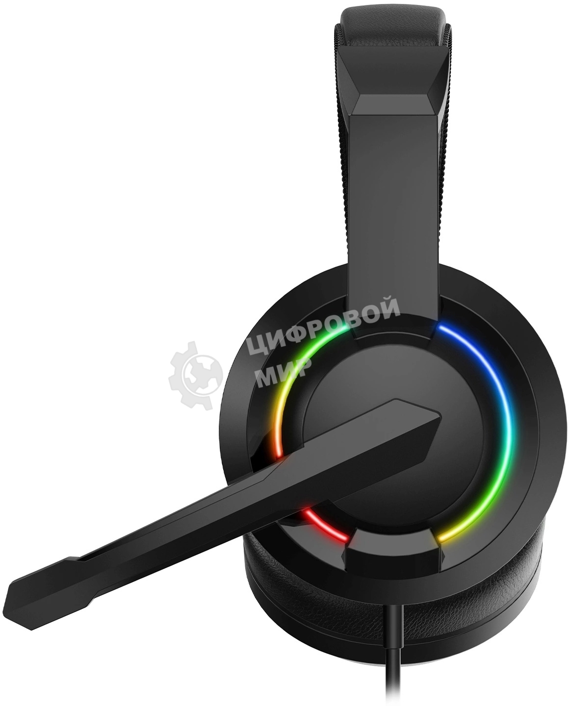 Гарнитура проводная с микрофоном Оклик HS-L315G черный 1.8м накладные USB оголовье (2007552)