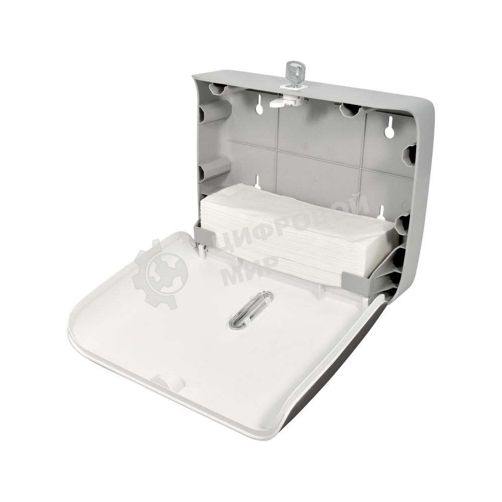 Диспенсер бумажных полотенец Puff-5145Bl черный, с замком, ABS-пластик