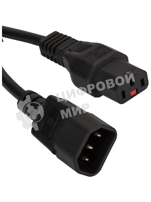 Шнур питания Lanmaster LAN-PP13L/14-5.0-BK C13-С14 проводник.:3x0.75мм2 5м 220В 10А черный