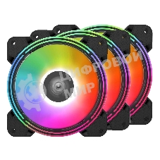 Вентилятор для корпуса Alseye Halo 4.0-B kit (3шт.) черный, 120 мм, 1300 об/мин, 24.8 дБ, 4 pin