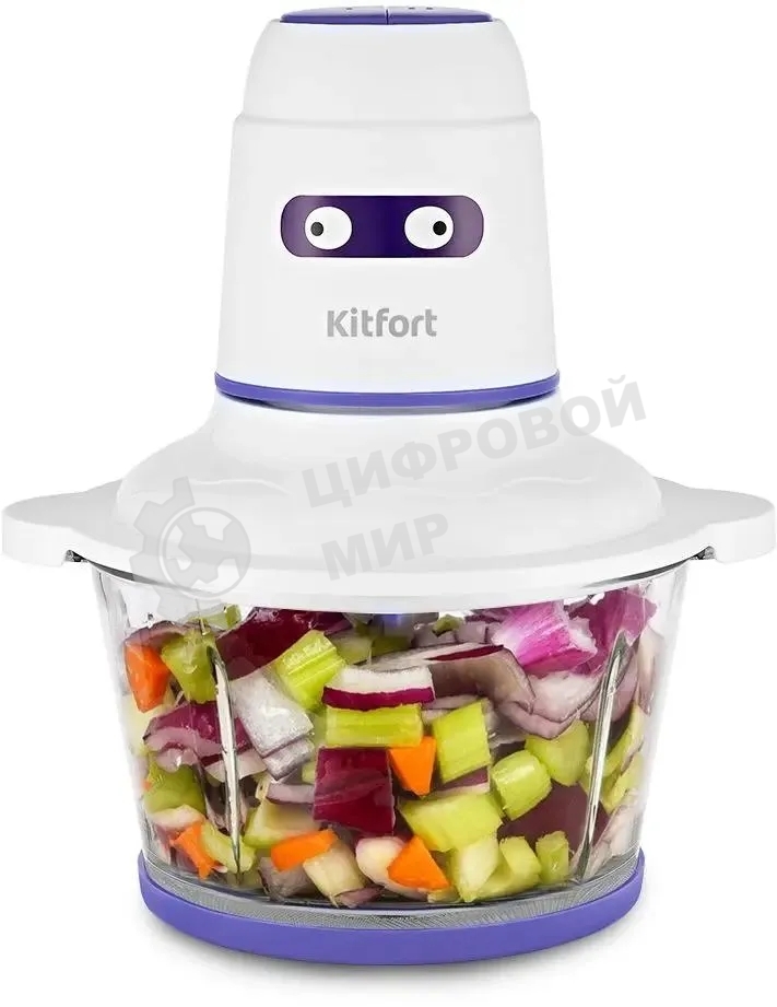 Измельчитель электрический Kitfort КТ-3050-1 белый/фиолетовый