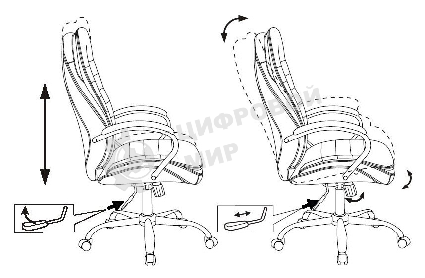 Кресло руководителя Бюрократ T-9950SL Fabric серый Alfa 44, крестовина металл хром