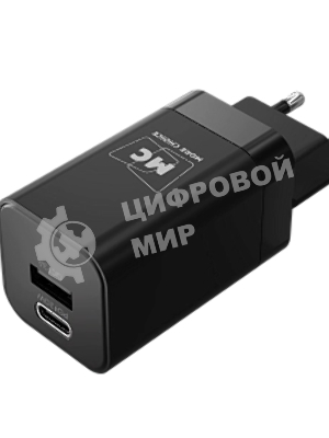 Сетевое зарядное устройство MORE CHOICE NC85i 1USB+1Type-C 3.0A PD 20W+QC3.0 для Lightning 8-pin Type-C, черный
