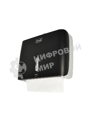 Диспенсер бумажных полотенец Puff-5145Bl черный, с замком, ABS-пластик