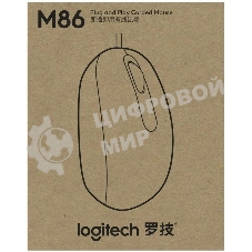 Мышь Logitech M86 черный оптическая 1000dpi USB для ноутбука (910-007661)