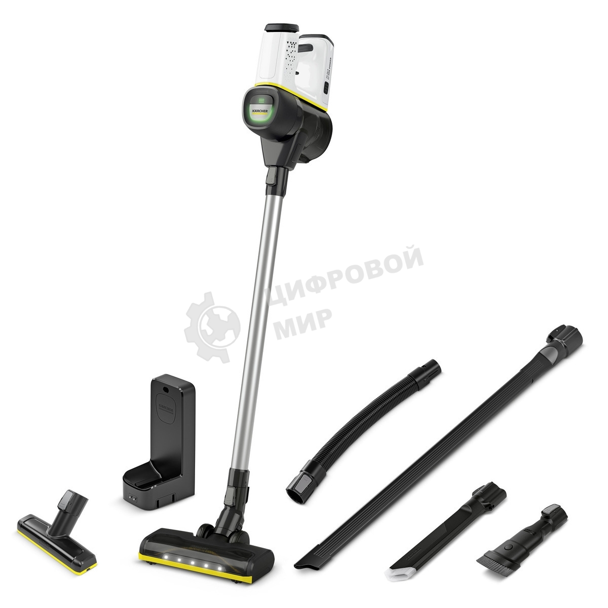 Пылесос вертикальный/ручной Karcher VC 6 Cordless ourFamily Car черный/белый, питание от аккумулятора, 250 Вт, уборка сухая, пылесборник 0.8 л, работа от АКБ max 50 мин