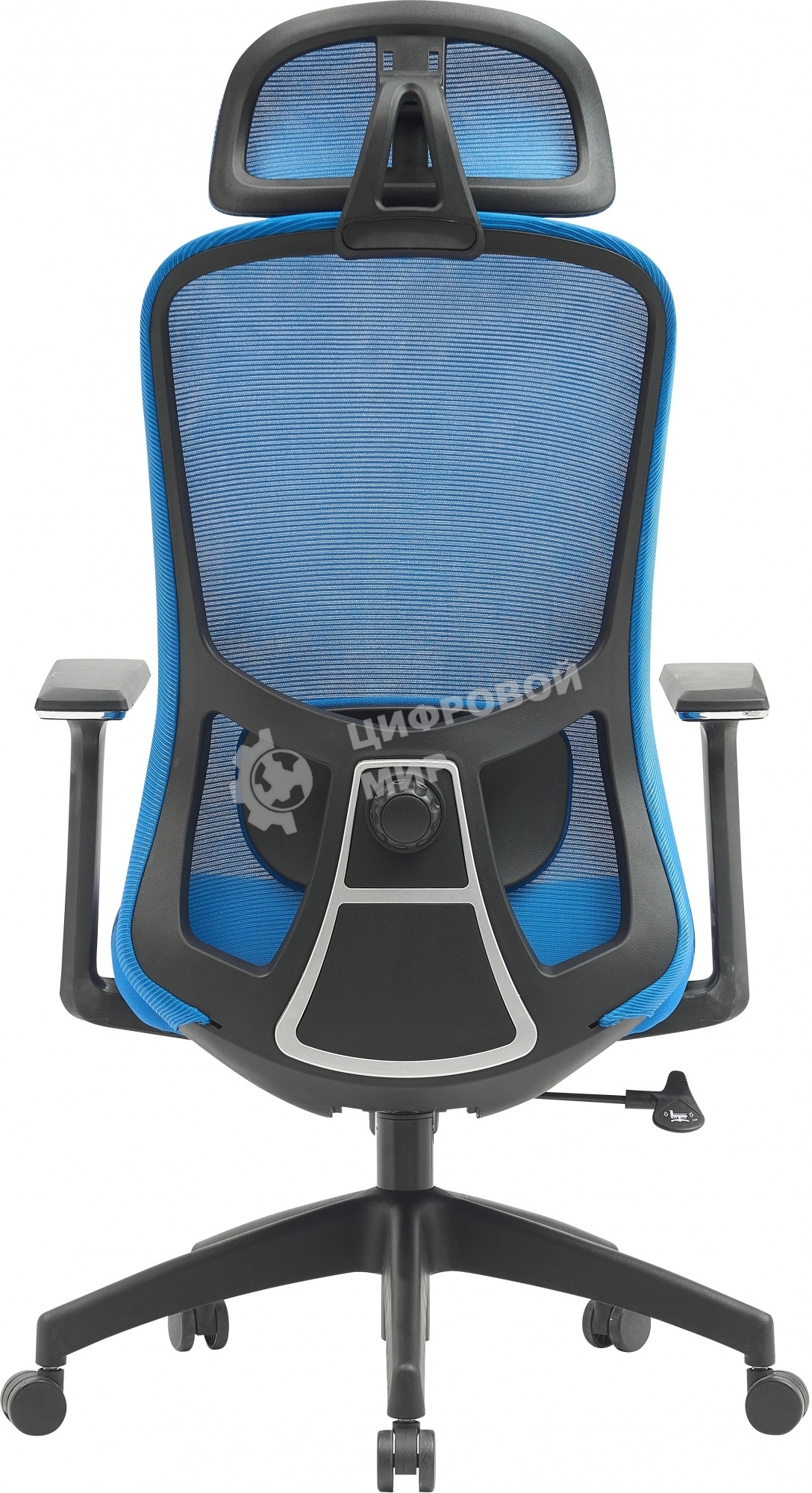 Кресло компьютерное Cactus CS-MC515-BL темно-синий, сиденье темно-синий, сетка/ткань, с подголов. крестов. пластик, пластик черный