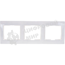 Рамка Iek EMK30-K01-DM РГ-3-КБ 3местн. горизонт. КВАРТА (белый)