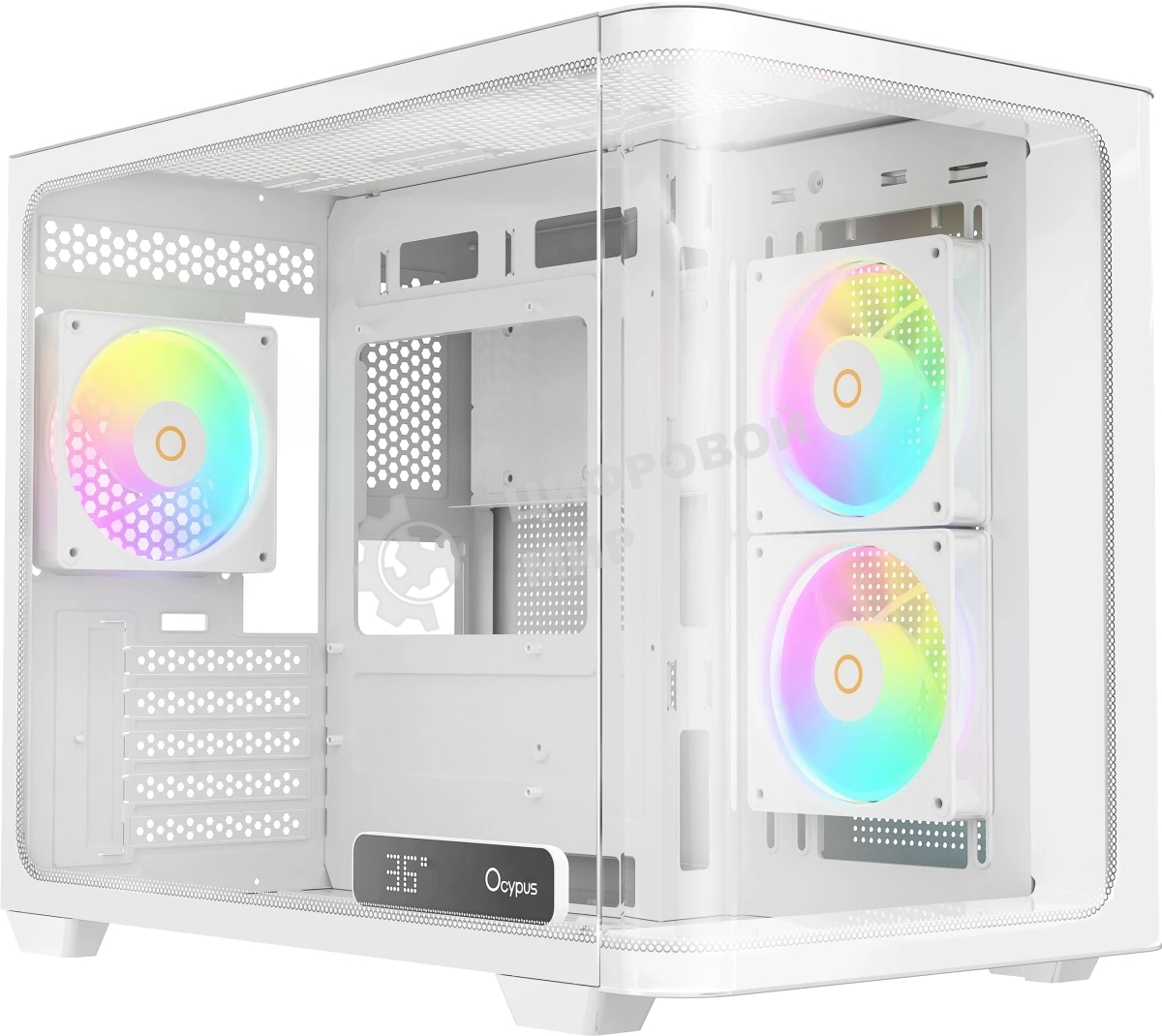 Компьютерный корпус Ocypus Iota C50 WH Curve ARGB Digital (Iota-C50-WHD300CD-GL)