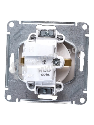 Механизм розетки 1-м СП W59 16А защ. шторки с заземл. белый SchE RS16-152-1-86