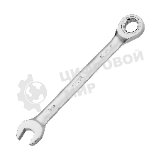 Ключ комбинированный трещоточный Denzel 15 мм, CrV, матовый хром