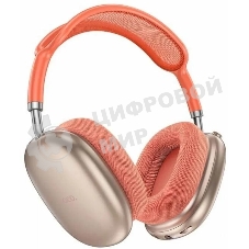 Беспроводные/проводные наушники Hoco W55 розовый, накладные, Bluetooth + проводной