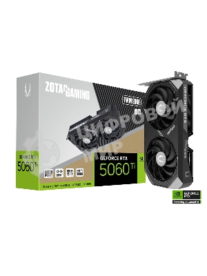Видеокарта Zotac PCI-E 5.0 RTX 5060TI 16GB TWIN EDGE OC NVIDIA GeForce RTX 5060TI 16Gb 128bit GDDR7 2602/28000 HDMIx1 DPx3 HDCP Ret