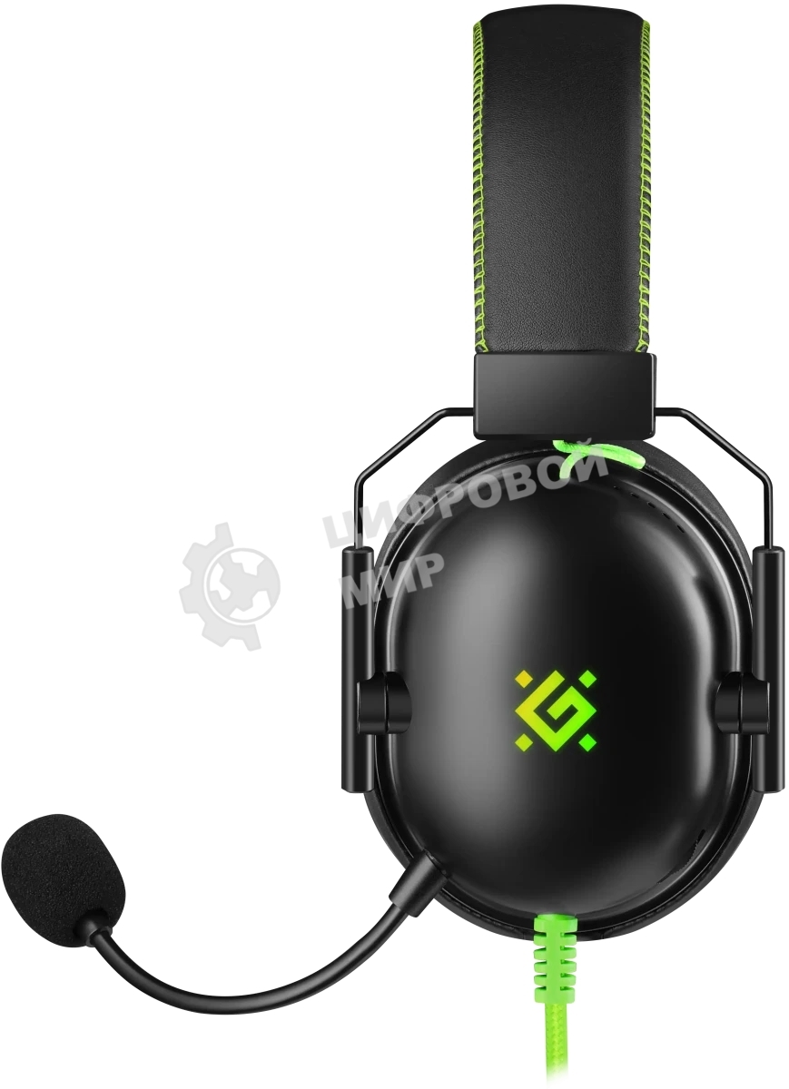 Гарнитура проводная игровая Defender Toxic черный, 7.1, LED, провод 2 м