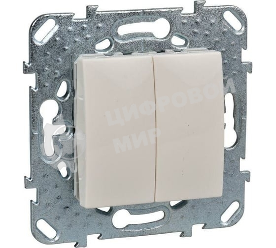 Выключатель Schneider-electric MGU5.211.25ZD UNICA 2-клавишный, сх. 5, бежевый