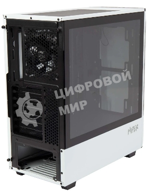 Компьютерный корпус Hiper PW81 белый без БП ATX 3x120мм 2xUSB2.0 2xUSB3.0 audio bott PSU