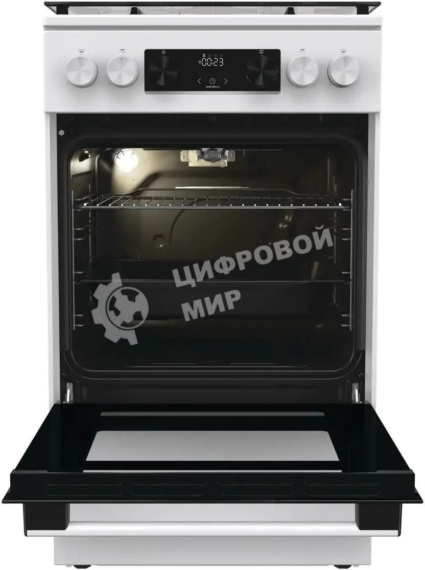Плита Газовая Gorenje GGI5C22WF, газовая духовка, стеклянная крышка, чугун, белый