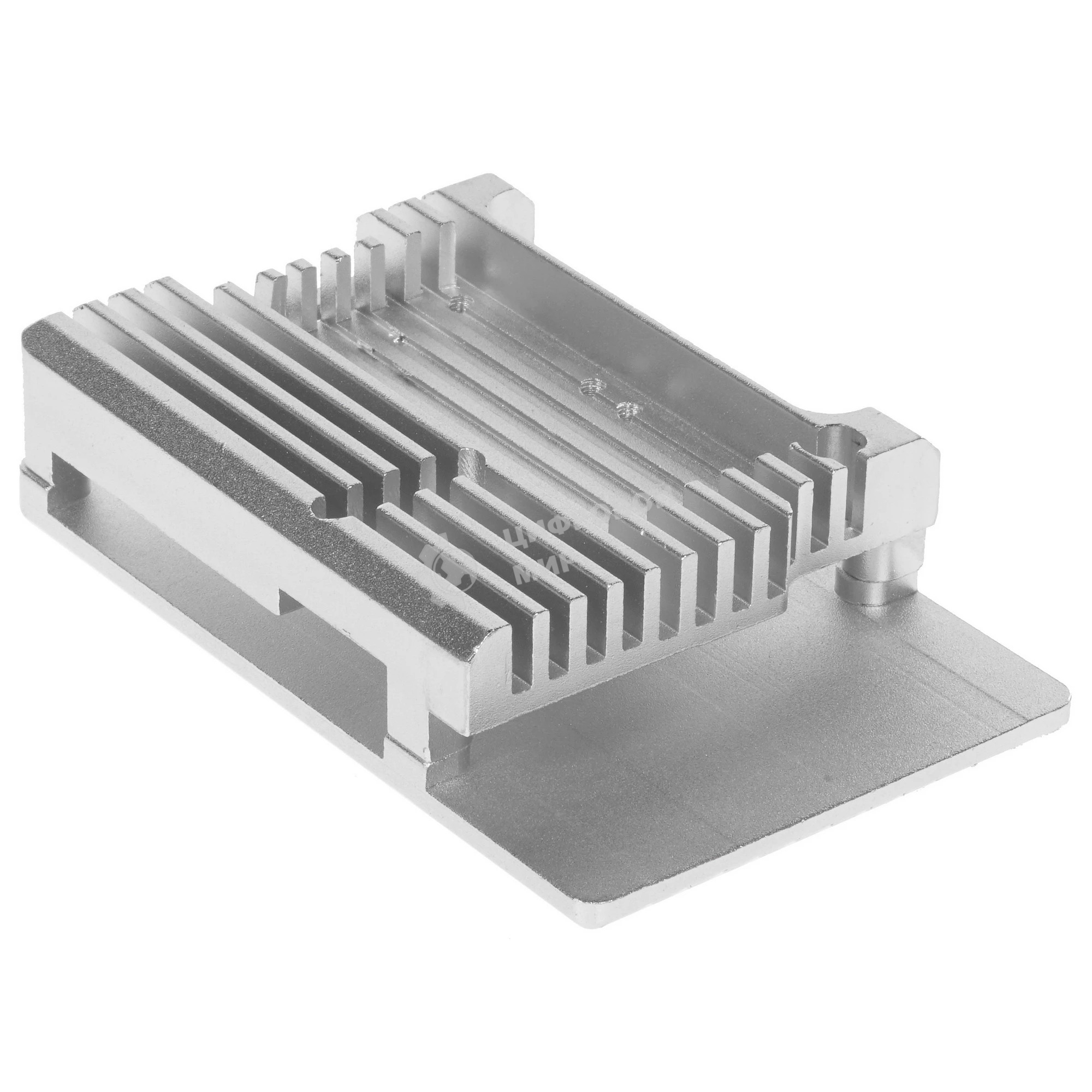 Корпус Qumo Aluminum case with double black fans, Raspberry Pi 4, silver(RS009)