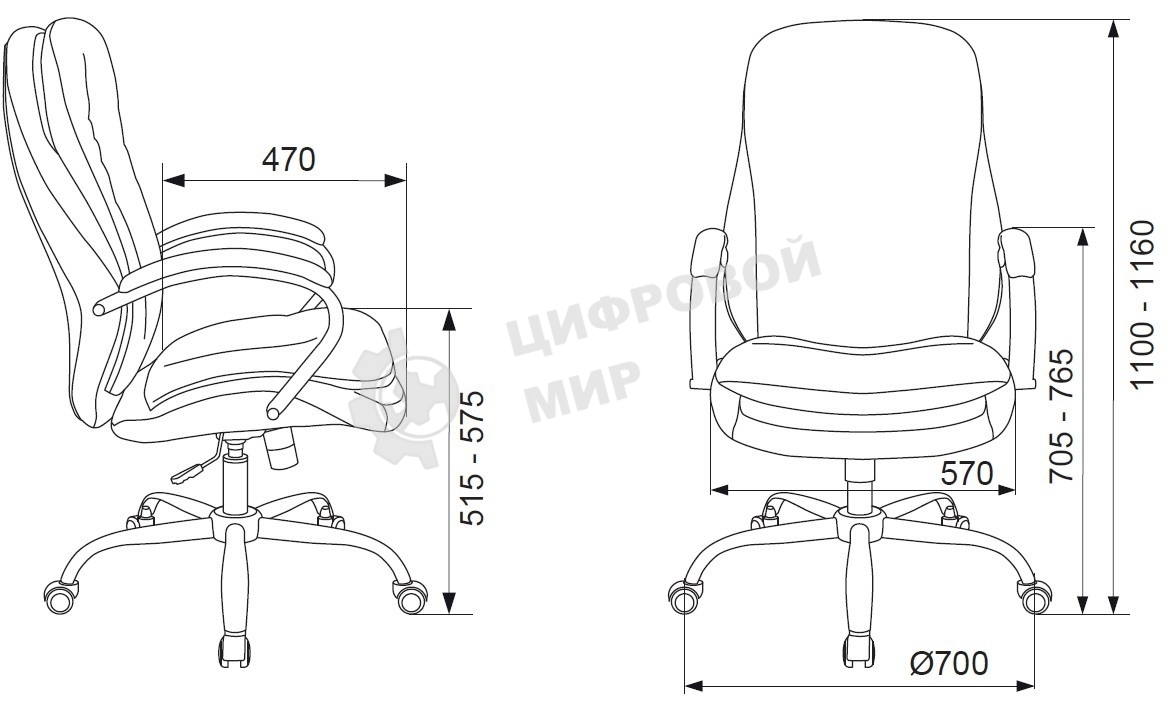 Кресло руководителя Бюрократ T-9950SL Fabric серый Alfa 44, крестовина металл хром