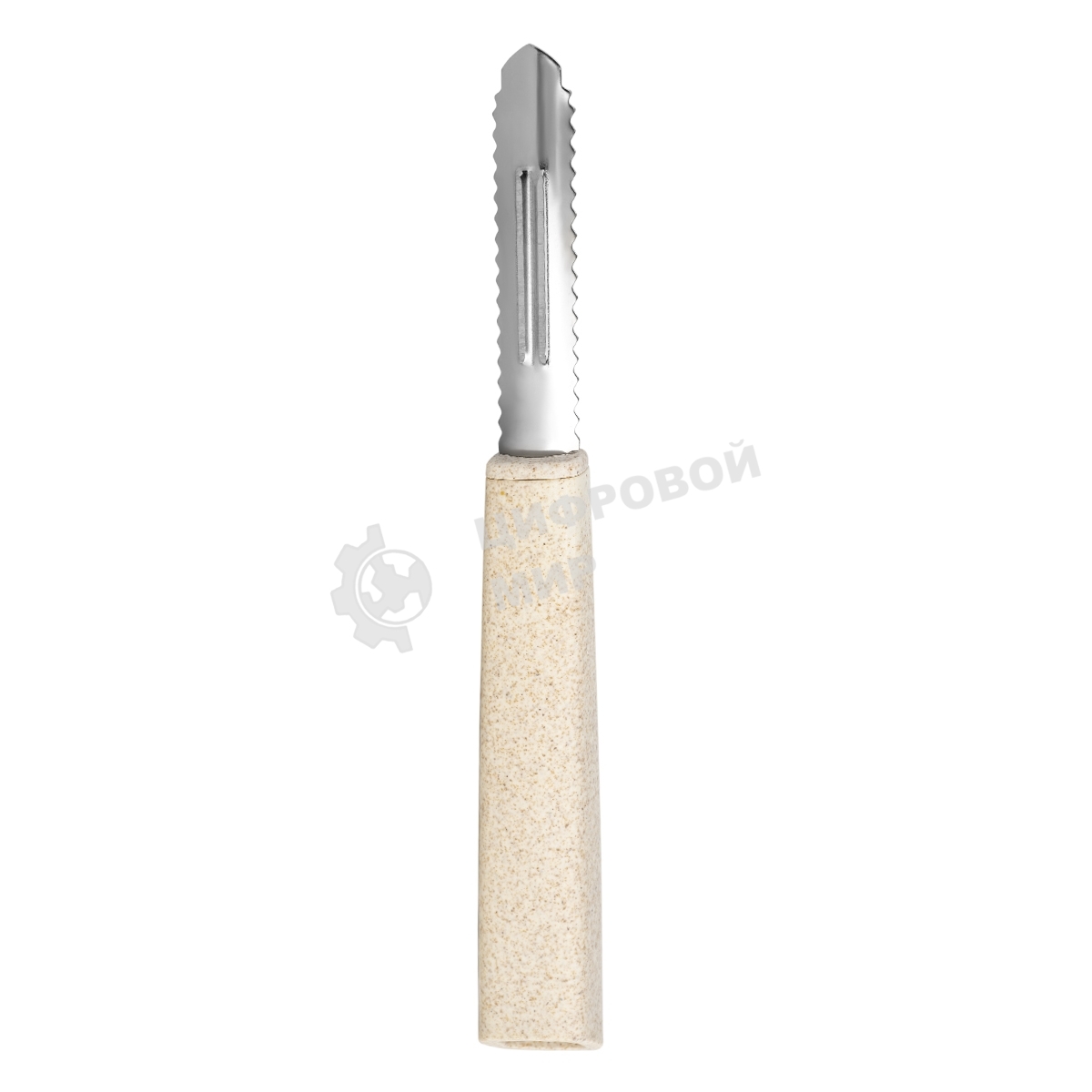 Овощечистка LARA LR07-35 с зазубренным, вертикальным лезвием, нерж. сталь, волокно рисового дерева