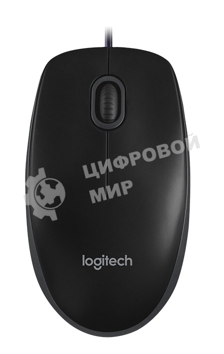 Мышь проводная Logitech B100 черный, 1000 dpi, USB, кнопки - 3
