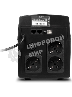 Источник бесперебойного питания UPS Sven Pro 1500 (1000 WA, LCD, USB, RG-45, 3 евро розетки)
