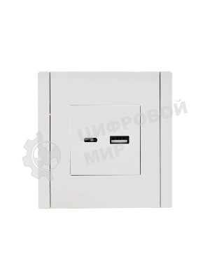 Розетка IEK FORTE&PIANO FP250 USB A+C 3,1А белый