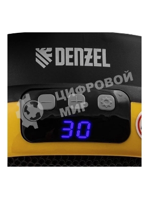 Тепловентилятор керамический Denzel DTFC-700 портативный, черный/желтый, 700 Вт, 10 м2, цифровой термостат