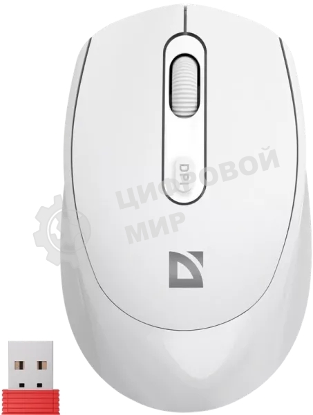 Мышь беспроводная Defender Vision MS-376 белый, 1600 dpi, радиоканал, Bluetooth, USB, кнопки - 4