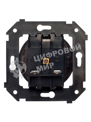 Розетка с/з (скрытый монтаж) Bironi Шедель Бриз коричневый матовый