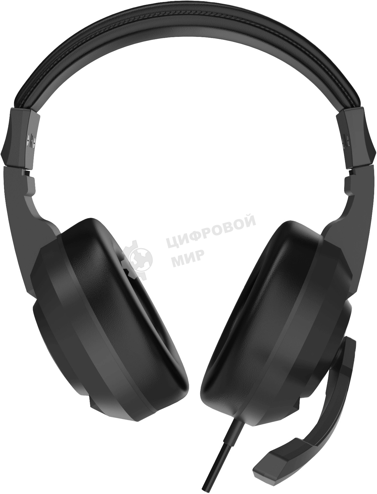 Гарнитура проводная с микрофоном Оклик HS-L315G черный 1.8м накладные USB оголовье (2007552)