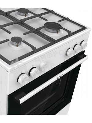 Плита газовая Gorenje GG6A11WF белый, конфорок 4 газовых, духовка 72 л, 60 см x 85 см x 60 см