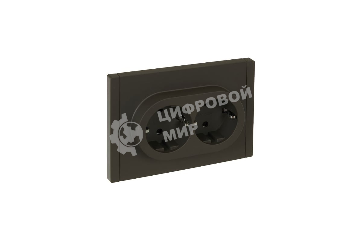 Розетка 2-м СП FORTE&PIANO FP323 16А с заземл. защ. шторки безвинт. крепл. сер. IEK FP-R24-16-1-K03