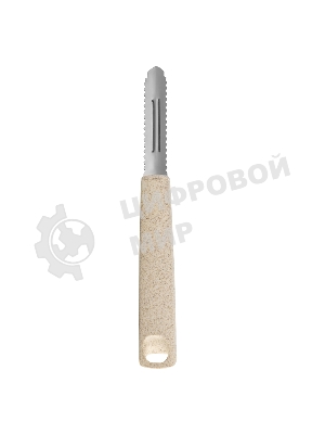 Овощечистка LARA LR07-35 с зазубренным, вертикальным лезвием, нерж. сталь, волокно рисового дерева