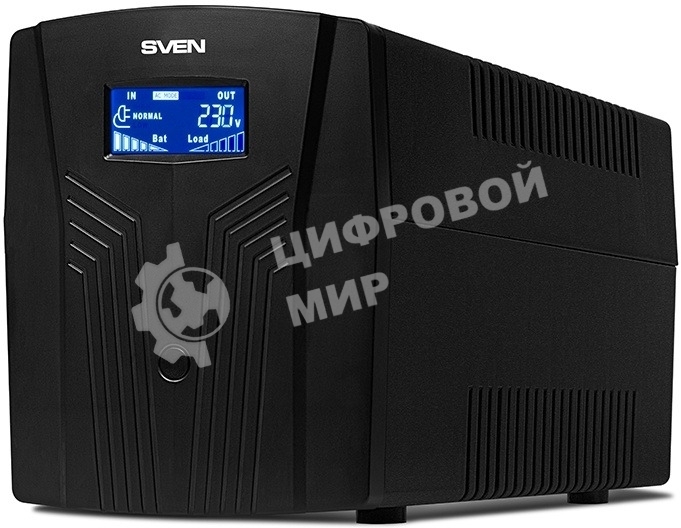 Источник бесперебойного питания UPS Sven Pro 1500 (1000 WA, LCD, USB, RG-45, 3 евро розетки)