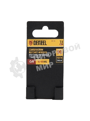 Ключ комбинированный трещоточный Denzel 13 мм, CrV, матовый хром