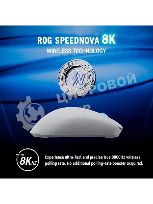 Мышь ASUS ROG ROG HARPE II ACE, 48g, Wired, 2.4GHz RF, Bluetooth 5.1, 442K DPI sensor, 5 Prograммable Buttons, White
