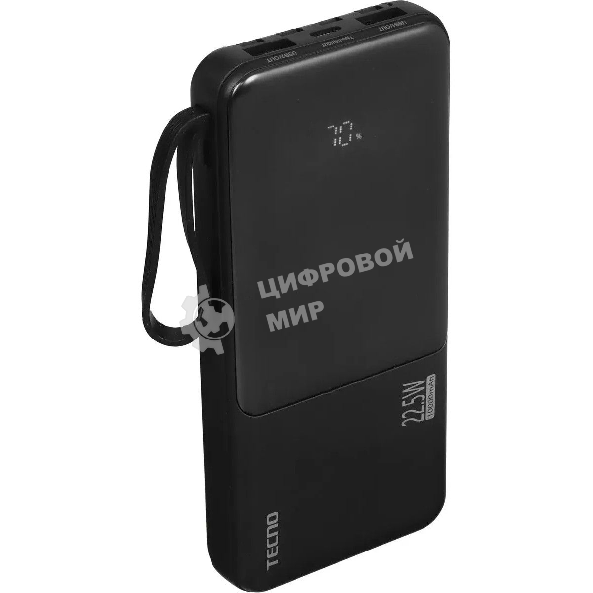 Портативный аккумулятор Tecno OnGO L101Q 10000mAh QC3.0/PD3.0 22.5W 3A 2xUSB-A/USB-C черный