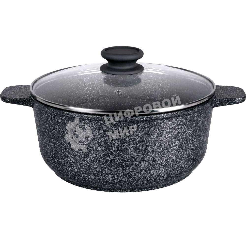 Кастрюля Maunfeld GRETA MF24GRTT01CR из литого алюминия со стеклянной крышкой, 24 см, 4 л