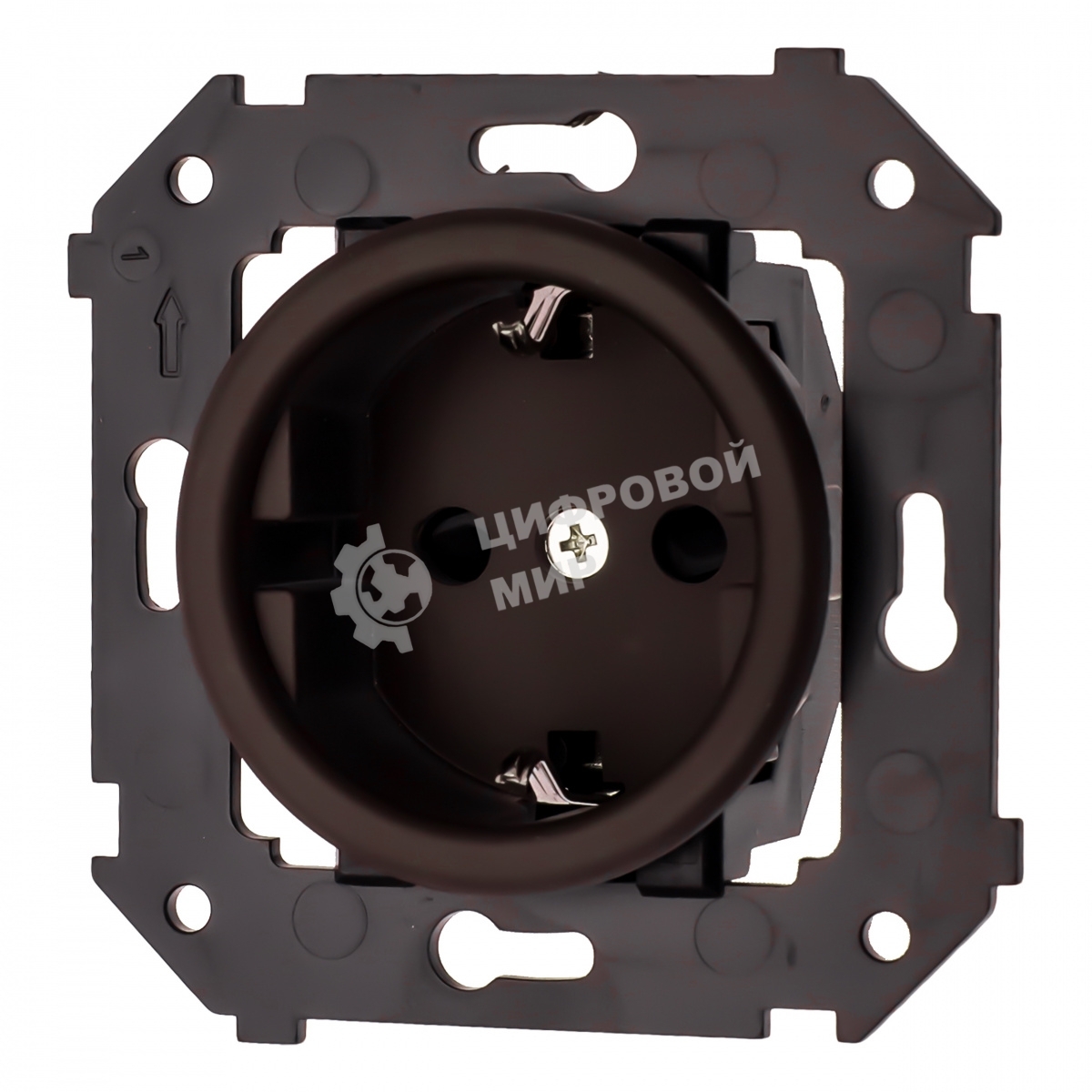 Розетка с/з (скрытый монтаж) Bironi Шедель Бриз коричневый матовый