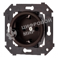 Розетка с/з (скрытый монтаж) Bironi Шедель Бриз коричневый матовый