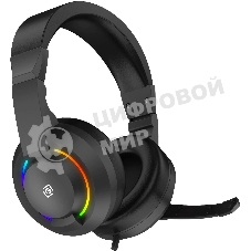 Гарнитура проводная с микрофоном Оклик HS-L315G черный 1.8м накладные USB оголовье (2007552)