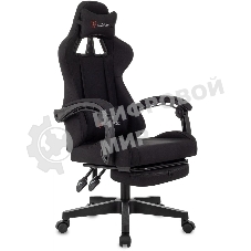 Кресло Zombie Shadow черный, экокожа, 120 кг, механизм качания, подставка для ног