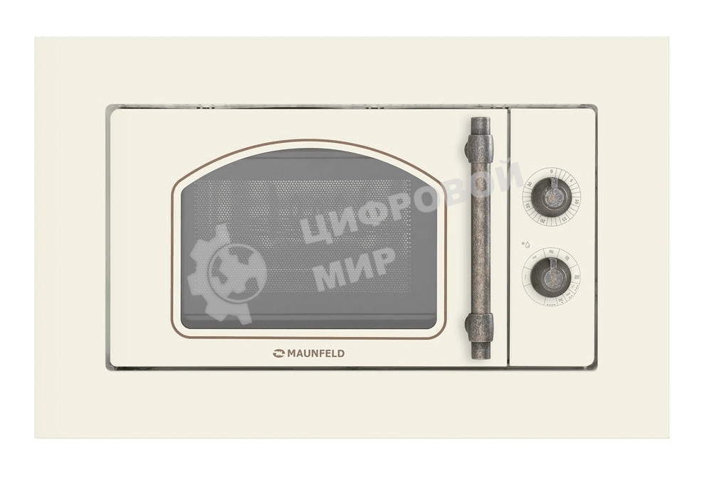 Встраиваемая микроволновая печь Maunfeld JBMO.20.5ERIB слоновая кость, 20 л, 700 Вт, переключатели - поворотный механизм