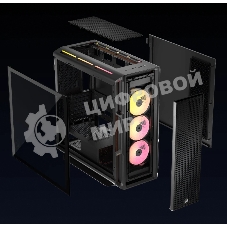 Корпус без блока питания Case Corsair iCUE LINK 5000T LX RGB, Midi-Tower, TG, 3x120мм RGB, 4xUSB-A 3.2, 1xUSB 3.2 Type-C, E-ATX, ATX, mATX, mITX Black