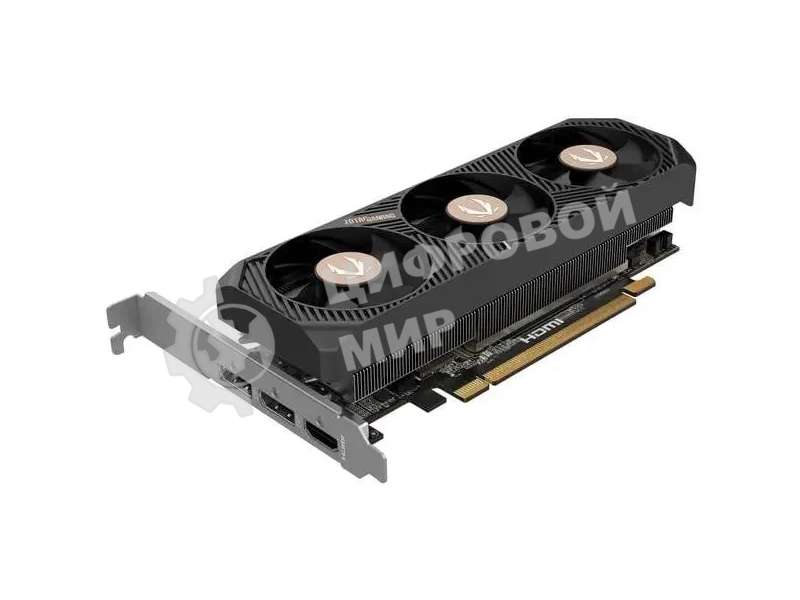 Видеокарта Zotac ZT-B50600L-10L, NVIDIA GeForce RTX 5060, 8 ГБ GDDR7, 128 бит, PCI-e 5.0, 1xHDMI, 3xDP, 2497 МГц, LP